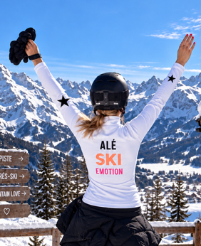 Pre Order - Ref. Renata 12 - Blusa térmica básica Renata Ski Emotion Preta com Neon - Infantil