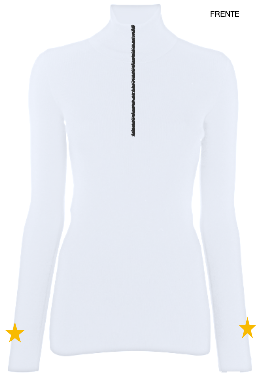 Pre Order - Ref. Ale 4 - Blusa térmica zíper Star Preta com Ouro e Prata