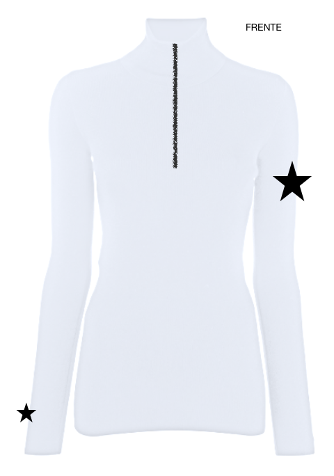 Pre Order - Ref. Renata 14 - Blusa térmica zíper Renata Ski Emotion Preta com Neon