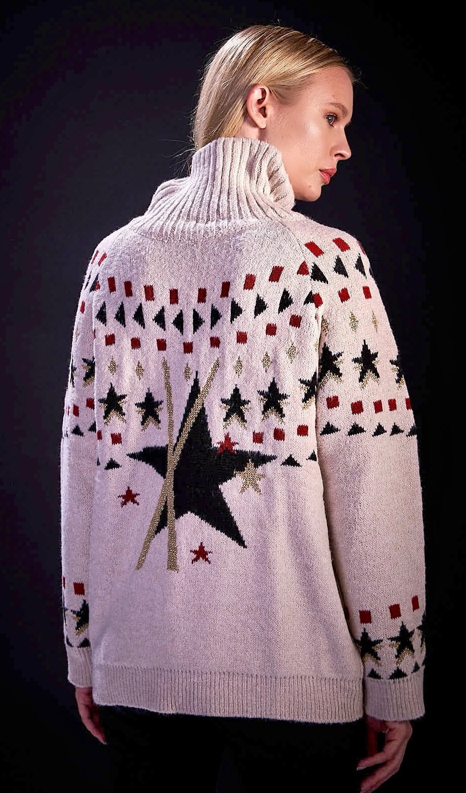 Tricot Ski Stars Black
