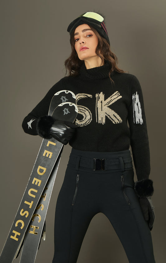 Tricot New Ski Lurex Black Gold