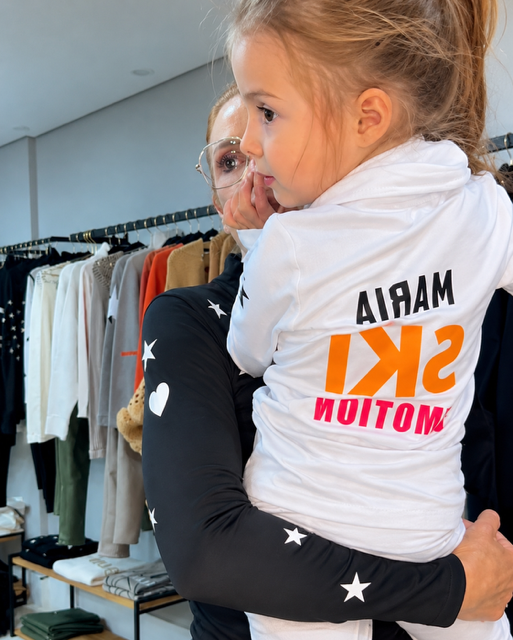Pre Order - Ref. Renata 12 - Blusa térmica básica Renata Ski Emotion Preta com Neon - Infantil