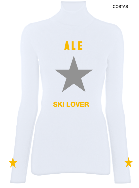 Pre Order - Ref. Ale 4 - Blusa térmica zíper Star Preta com Ouro e Prata