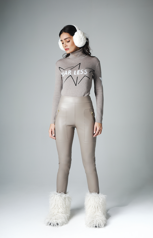 Calça couro Aspen Fendi