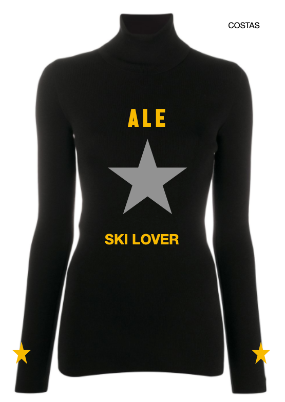 Pre Order - Ref. Ale 3 - Blusa térmica zíper Star Branca com Ouro e Prata