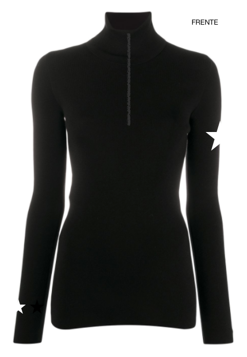Pre Order - Ref. Renata 13 - Blusa térmica zíper Renata Ski Emotion Branca com Neon