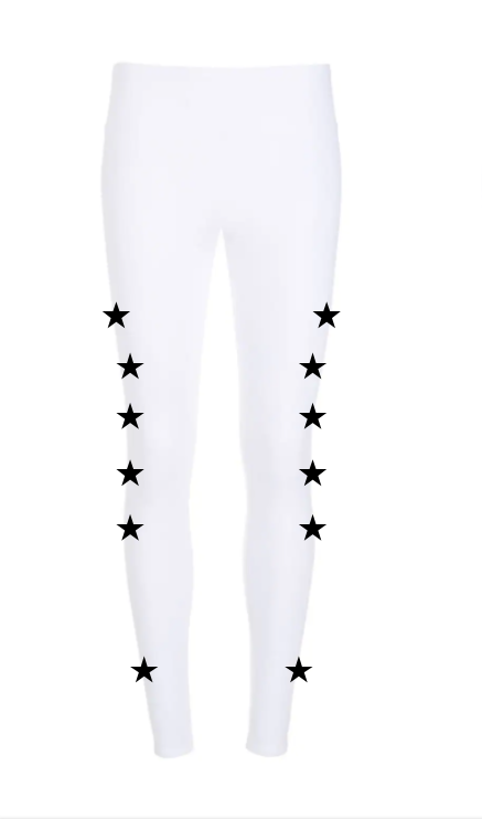 Pre Order - Ref. 19 - Calça térmica Stars Branca com Preto