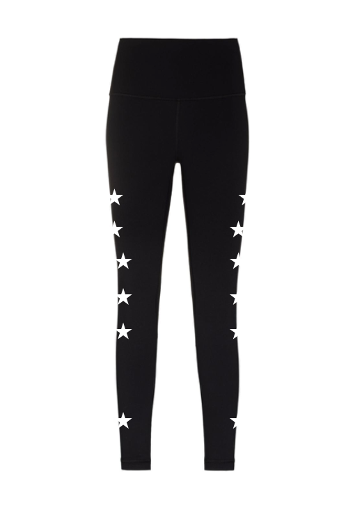 Pre Order - Ref. 17 - Calça térmica Stars Preta com Branco