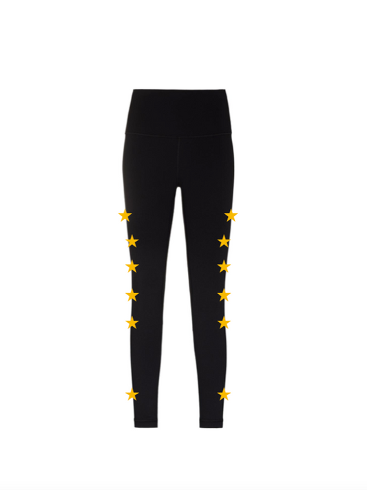 Pre Order - Ref. 15 - Calça térmica Stars Preto com Ouro - Infantil
