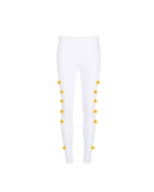 Pre Order - Ref. 16 - Calça térmica Stars Branca com Ouro - Infantil
