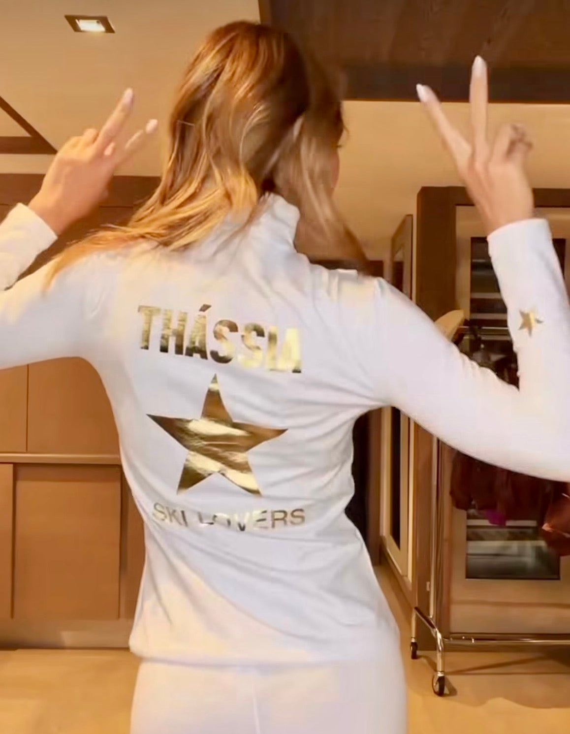Pre Order - Ref. Ale 4 - Blusa térmica zíper Star Preta com Ouro e Prata