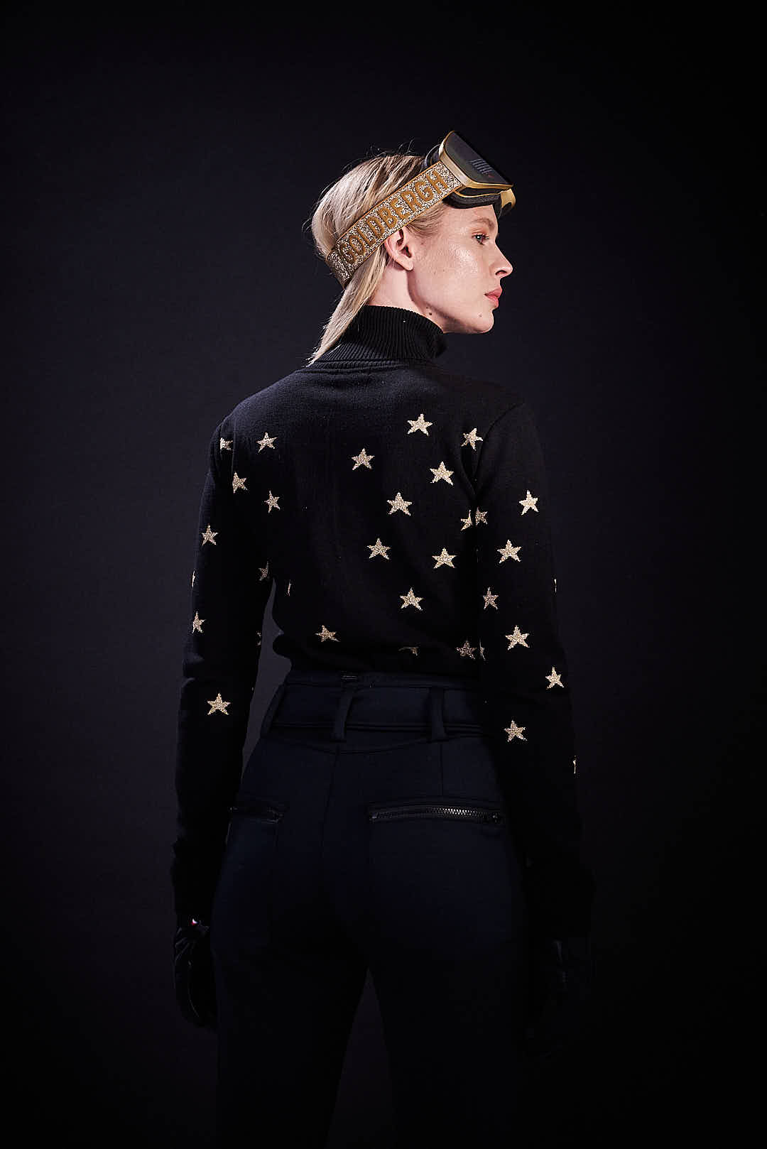 Tricot Mini Stars double face lurex Gold