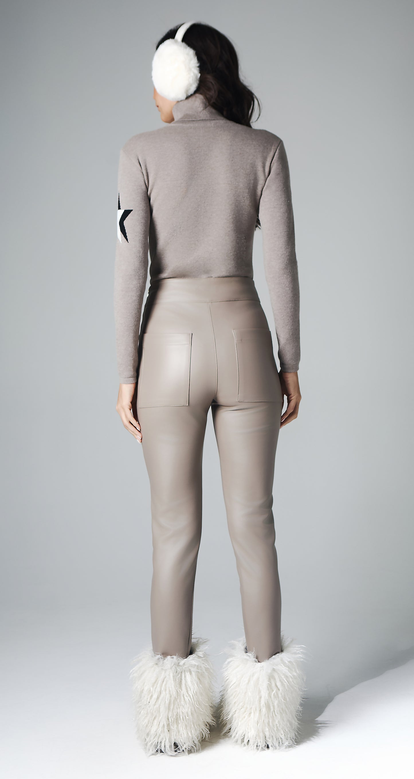 Calça couro Aspen Fendi