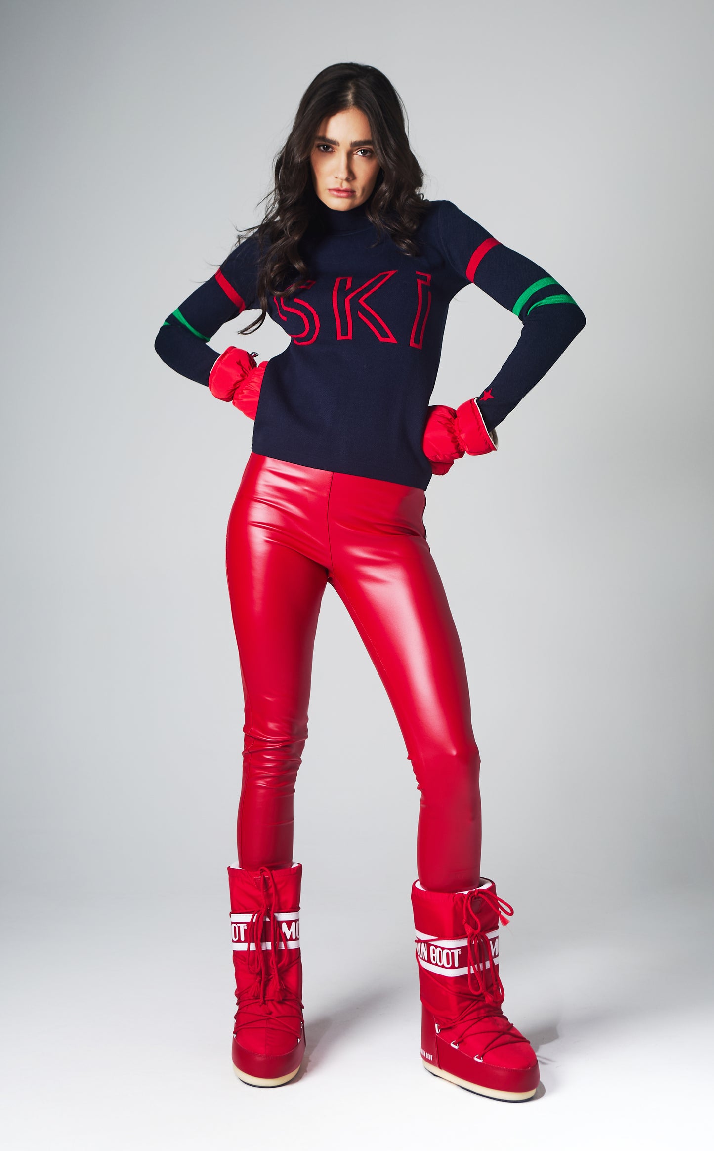 Calça couro Vail Verde Militar