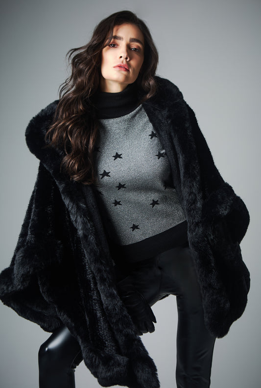 Poncho St Moritz Black