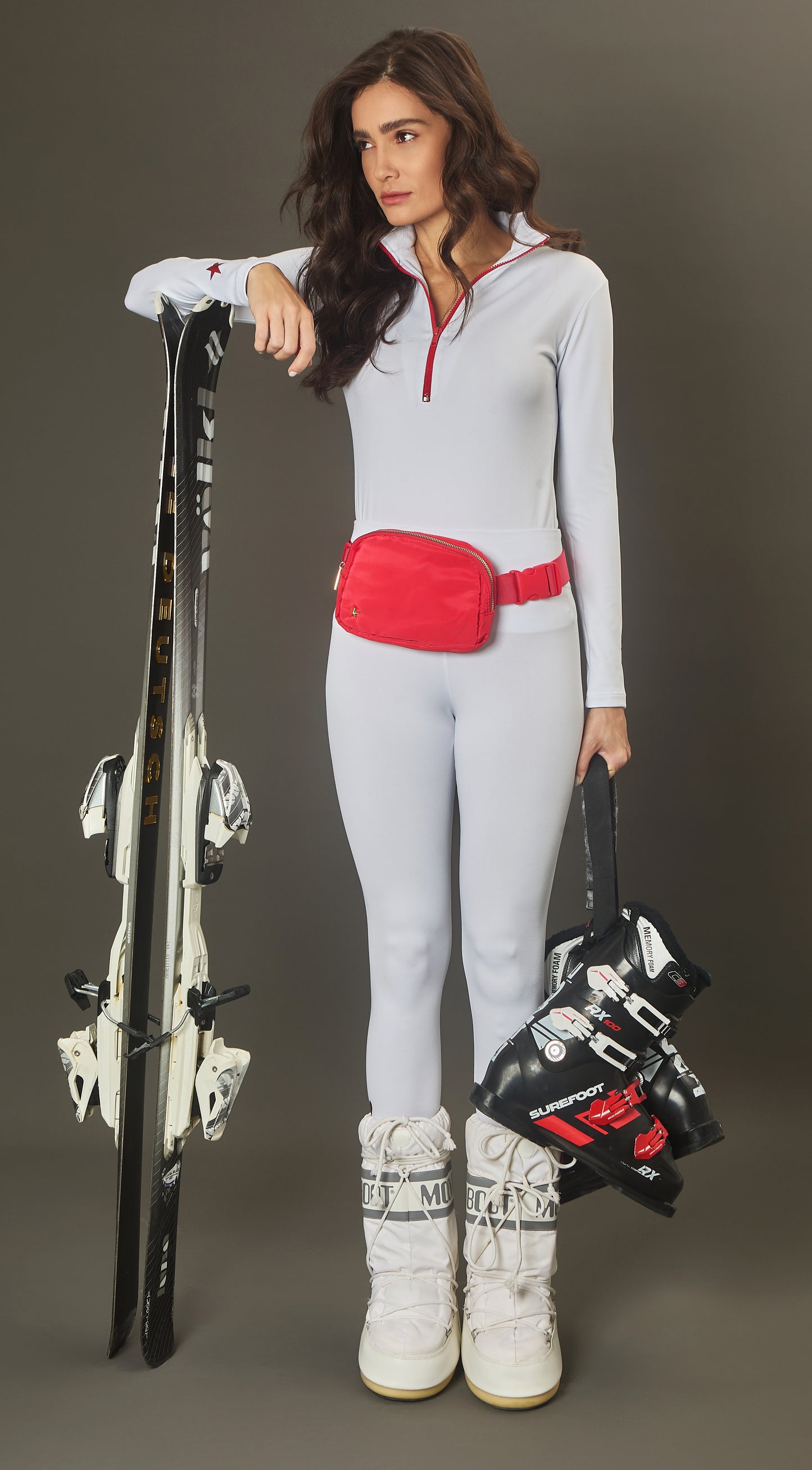 Blusa Térmica Ski With Me? White / Vermelho Metalic