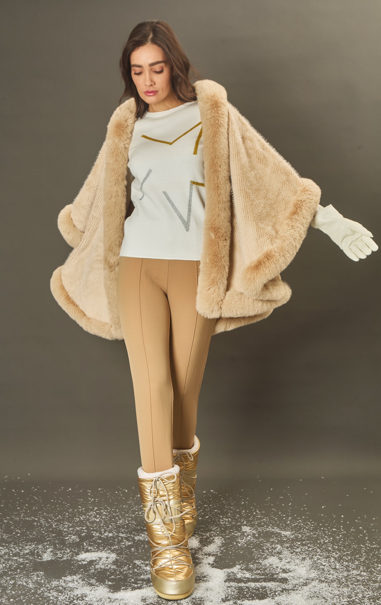 Poncho St Moritz Off White