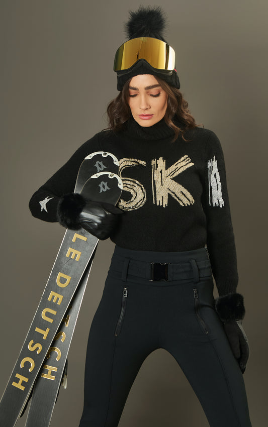 Tricot New Ski Lurex Black Gold