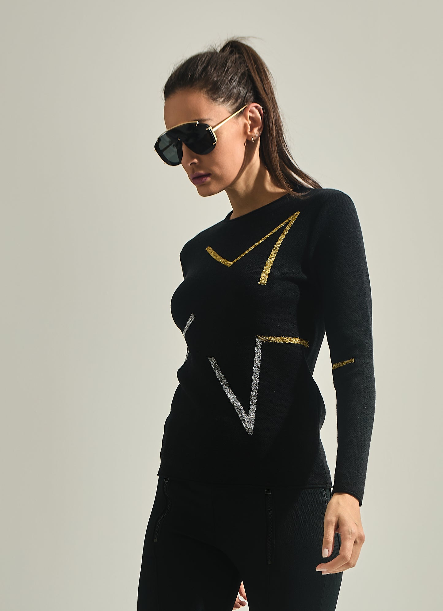 Tricot New Star Lurex Black