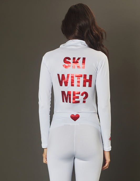 Blusa Térmica Ski With Me? White / Vermelho Metalic