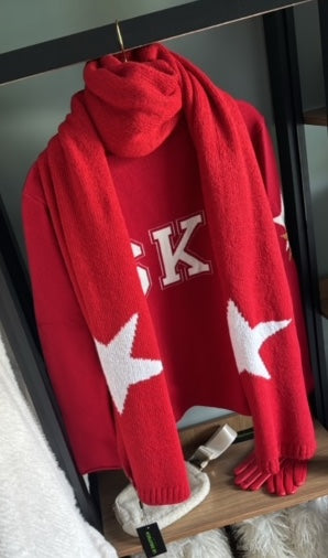 Cachecol Star double face Black and Grey